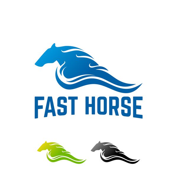 وکتور قالب لوگوی Fast Horse طرح های قالب لوگوی اسب دونده