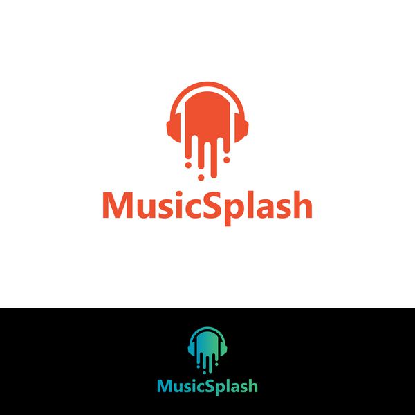 طراحی قالب لوگوی Music Splash