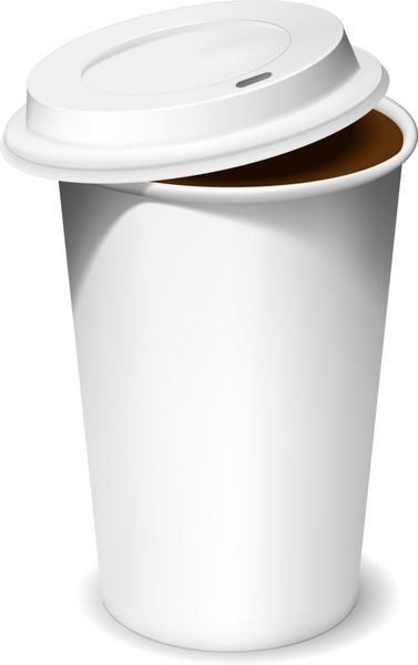فنجان قهوه پلاستیکی با درب باز