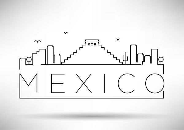 طراحی تایپوگرافی خط سیلوئت مکزیکوسیتی