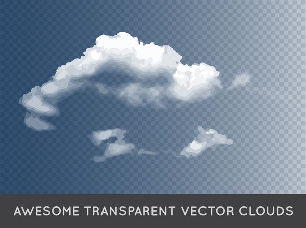 ابرهای وکتور شفاف را می توان با هر پس زمینه ای استفاده کرد