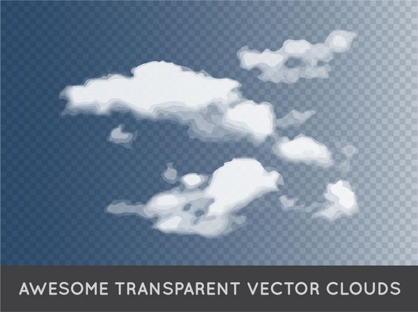 ابرهای وکتور شفاف را می توان با هر پس زمینه ای استفاده کرد