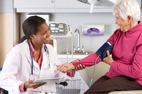 Doctor Taking Senior Female Patient