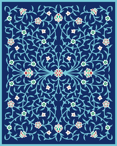 گل ارکیده عربی طراحی اسلامی سنتی عنصر دکوراسیون مسجد