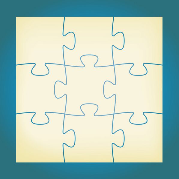 مجموعه ای از 9 قطعه پازل جدا شده پازل پازل های جداگانه