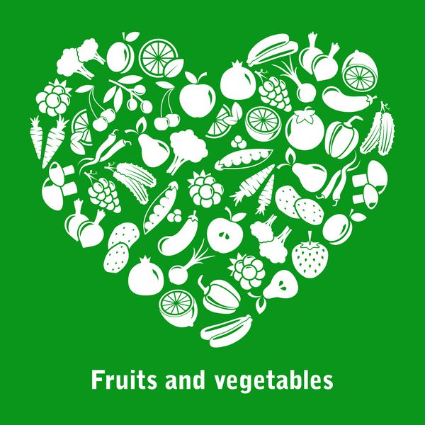 قلب بردار از میوه ها و سبزیجات