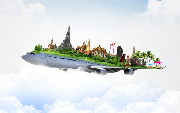 مسافرت تایلند توسط هواپیما مفهوم