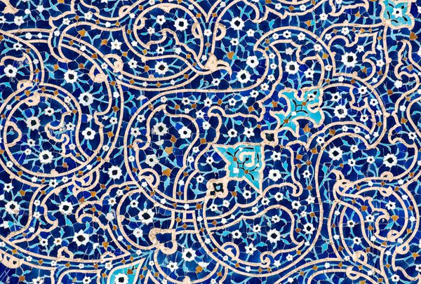کاشی زیورآلات شرقی از مسجد اصفهان ایران