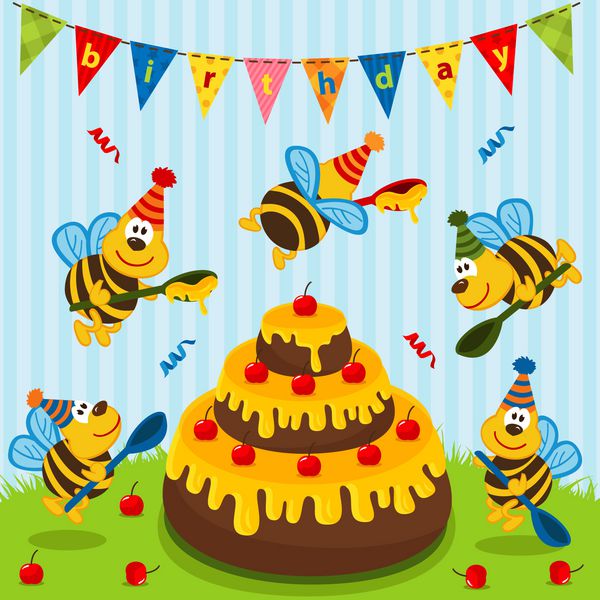زنبور عسل تولد تصویر برداری