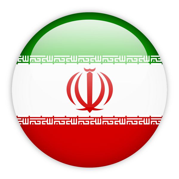 دکمه پرچم ایران روی سفید