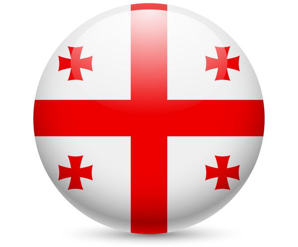 پرچم گرجستان به عنوان آیکون براق براق دکمه ای با پرچم گرجستان