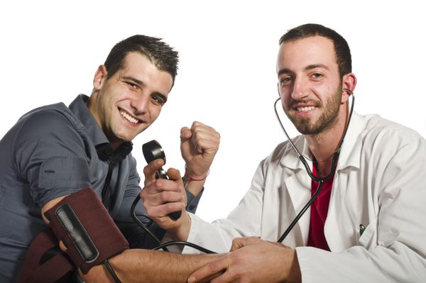 The doctor is happy for the patient
