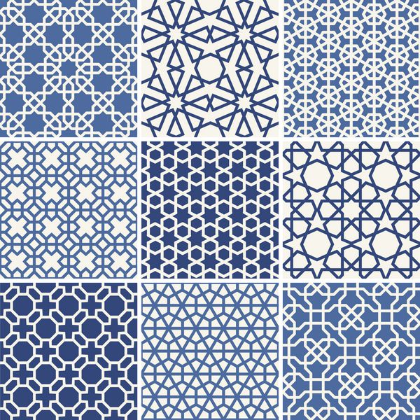 مجموعه ای از الگوهای بدون درز عربی بردار