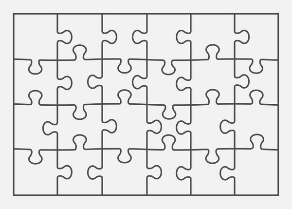 مجموعه ای از بیست و چهار قطعه پازل تصویر برداری eps 8