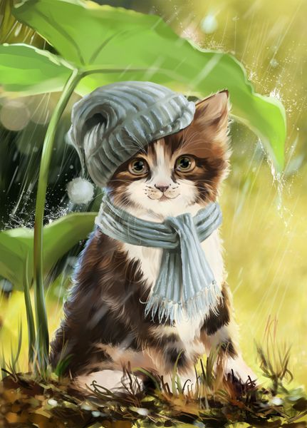 نقاشی گربه