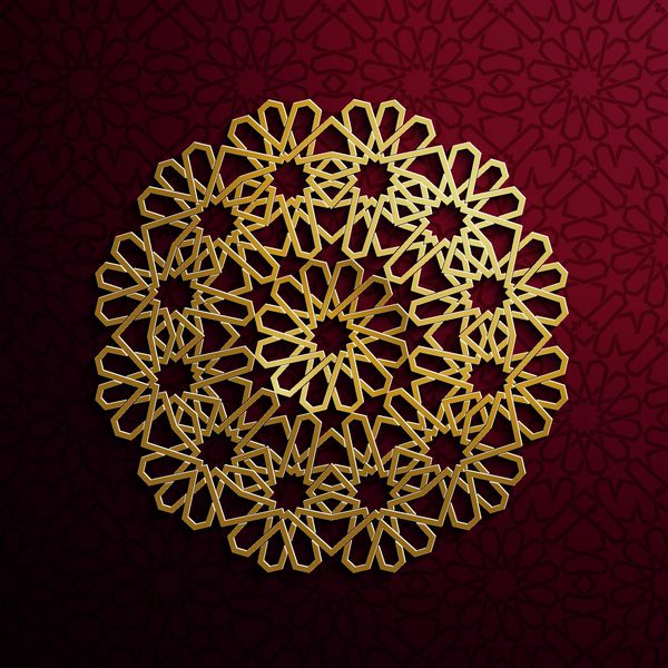 طلای 3D اسلامی در تزئینات مدرن تاریک در طراحی بدون درز بافت مسلح مسلمان مسلمان می توان برای دعوت نامه های بروشور موزیک فارسی استفاده کرد