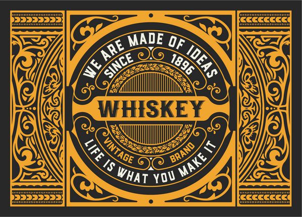 طرح آماده لیبل و کارت ویسکی