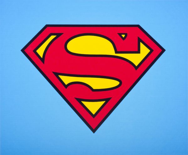 KIEV UKRAINE APRIL 16 2015 نماد کمیک سوپرکرو لوگوی آرم سوپرمن چاپ شده بر روی کاغذ و بر روی زمینه سفید قرار داده شده است کمیک Superman-Superhero که توسط کمیکهای DC ساخته شده است