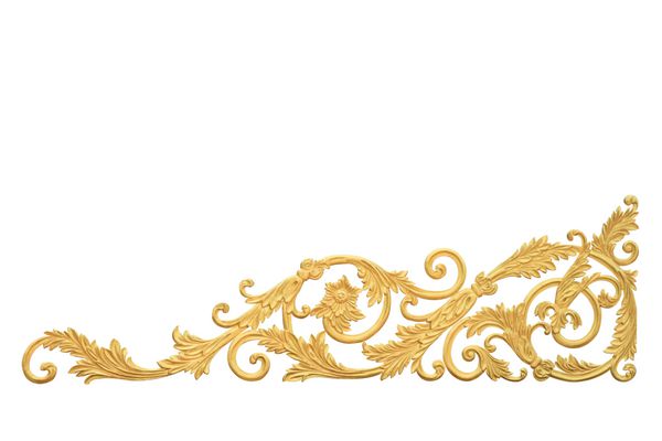 قاب قدیمی طلای قدیمی عناصر دیواری استوکو کریسمس فرهنگ گرایی رومی سبک پرنعمت خط خطی برای مرز جدا شده بر روی زمینه سفید با مسیر قطع