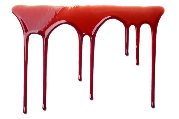 خون تخلیه جدا شده بر روی سفید