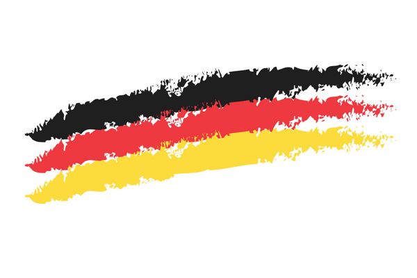 پرچم ملی آلمان در رنگ های طلای سیاه قرمز و زرد تصویر در سکته مغزی رنگ