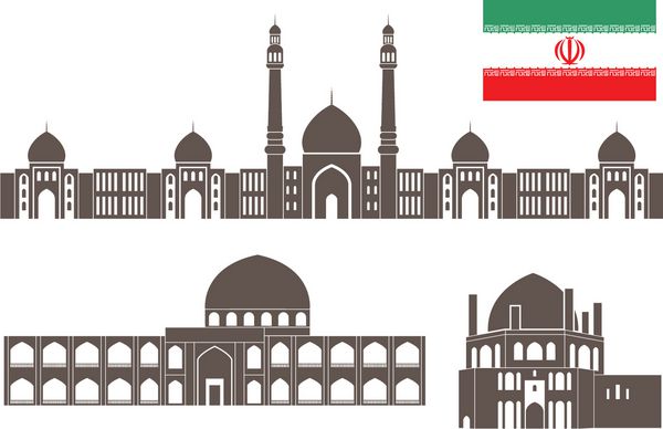 ایران ساختمان های انتزاعی در پس زمینه سفید