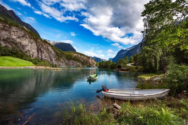 طبیعت زیبای طبیعت نواحی طبیعی نروژ دریاچه lovatnet