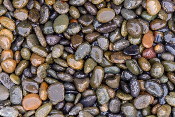 Pebbles be wet on the ground, background
