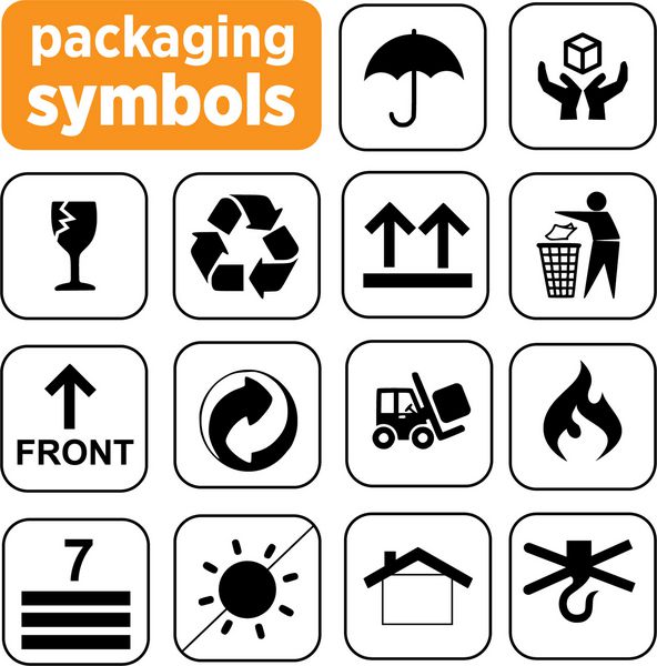 نمادهای بسته بندی بازیافت آیکون ها بازیافت زباله