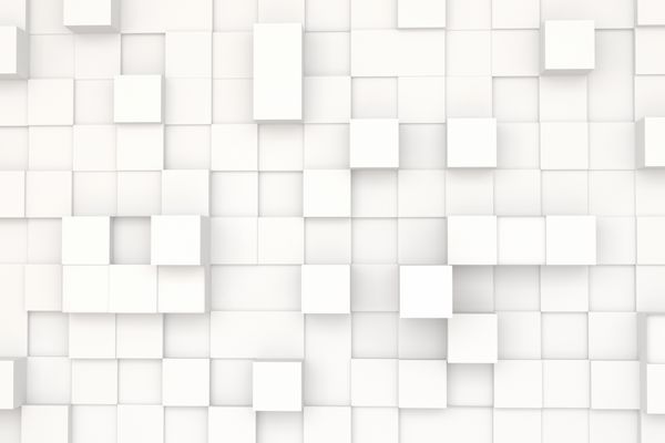 چکیده بافت سفید اتاق دیوار مکعب رندر 3D