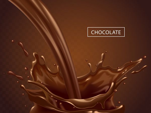 مایع آب نبات شکلات شکلات شیرین خوشمزه جدا شده بر روی زمینه شفاف به عنوان عناصر در 3D تصویر
