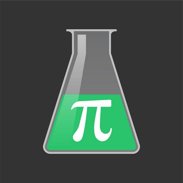 تصویر لوله آزمایش شیمیایی جدا شده با نماد pi