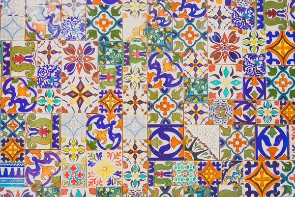 مراکش کاشی های سرامیکی سبک بافت پس زمینه اثر فیلتر پرنعمت