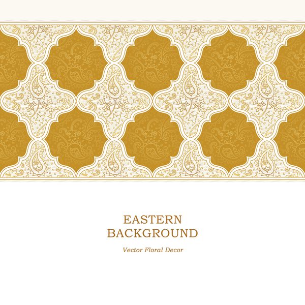 بردار بدون درز براق در سبک شرقی عنصر طلایی برای طراحی الگوی طرح ریزی برای طرح های دعوت نامه تولد کارت پستال کاغذ دیواری دکور گیاهی سنتی الگوی Paisley پر می شود