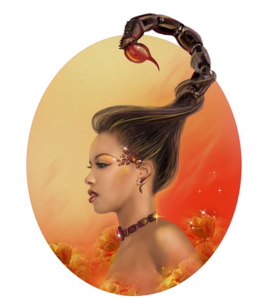 Zodiac Horoscope Fantasy Scorpio portret زن زیبا