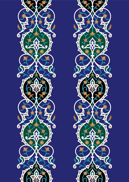 سمرقند مرز گلدار بدون درز طراحی اسلامی اسلامی