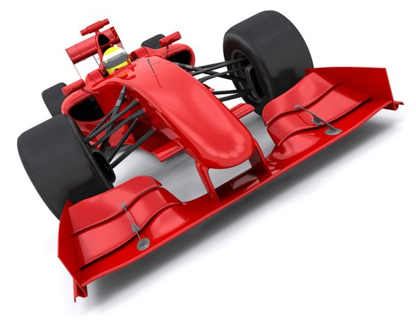 رندر 3D از فرمول یک ماشین مسابقه ای