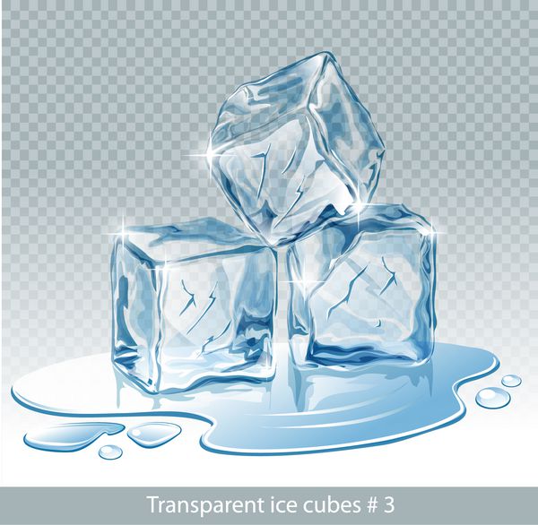 شفاف آبی بردار یخ مکعب و قطره آب