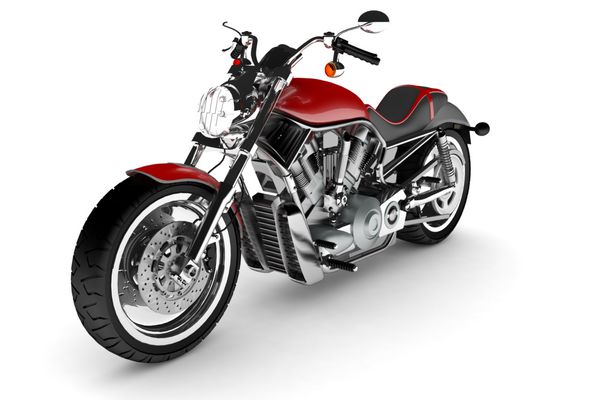 موتور سیکلت سیاه و قرمز جدا شده است