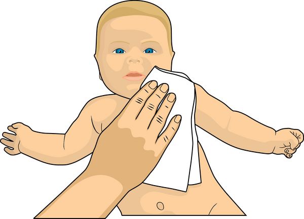 تمیز کردن صورت کودک با پاک کردن مرطوب