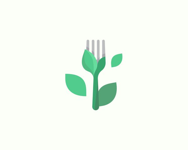 آرم بردار ساده در یک سبک مدرن گیاهخواری و شیوه زندگی سالم ارگانیک مواد غذایی از مواد غذایی گیاهی رستوران غذاهای بهداشتی بازار سبز