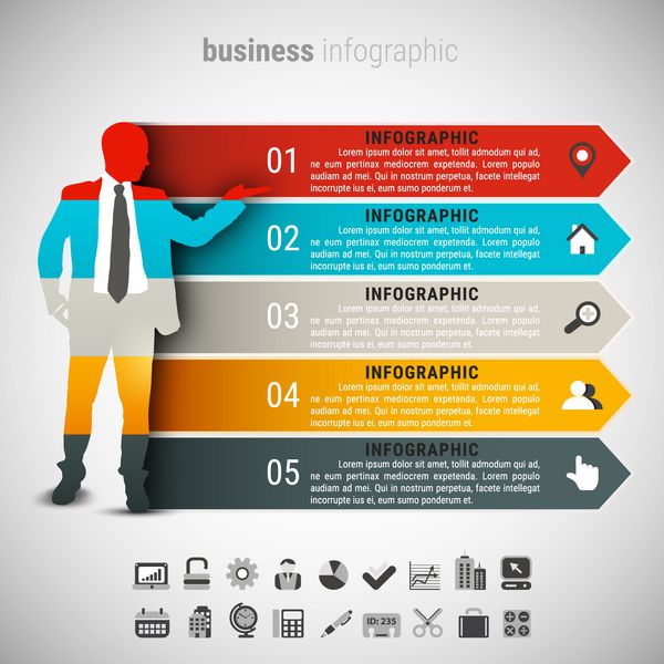 تصویر برداری کسب و کار infographic ساخته شده از تاجر