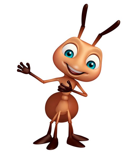 تصویر 3D ارائه شده از شخصیت کارتون خنده دار مورچه