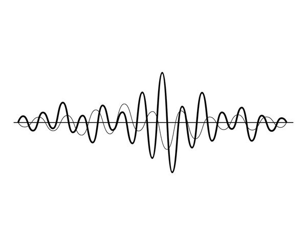امواج سیاه موسیقی سیاه و سفید بر روی زمینه سفید جدا شده است تکنولوژی اکولایزر صوتی موسیقی پالس تصویر برداری