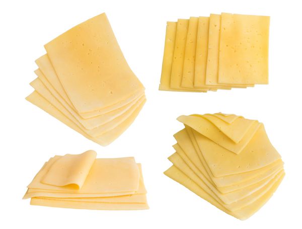 مجموعه پنیر گواوا برش خورده بر روی زمینه سفید