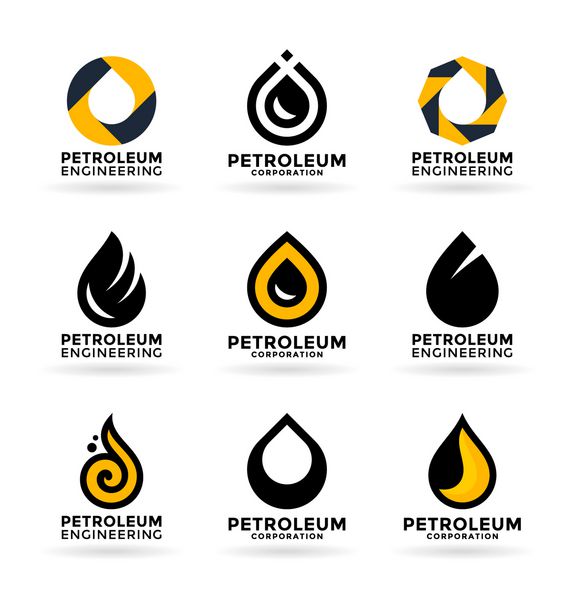 مجموعه ای از نمادهای صنعت نفت و عناصر طراحی 3