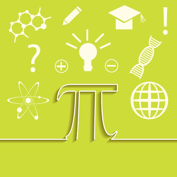 مجموعه ای از مجموعه ای از خط تخت علمی infographic الهام ایده و موضوع کشف نماد مفهوم Pi تصویر برداری