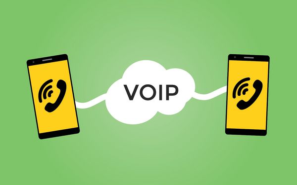 VoIP صدای بیش از پروتکل مفهوم با دو بردار تصویر گوشی های هوشمند