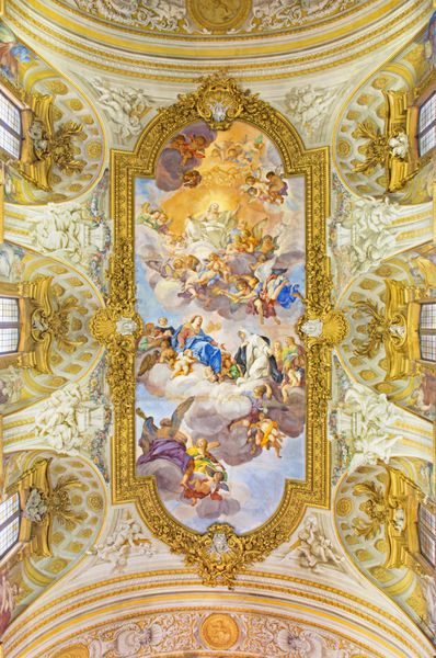 رم ایتالیا 10 مارس 2016 نمایشگاه نقاشی آپتئوس سنت کاترین در کلیسای Chiesa di Santa Caterina da Siena و Magnapoli توسط لوئیجی Garzi 1713