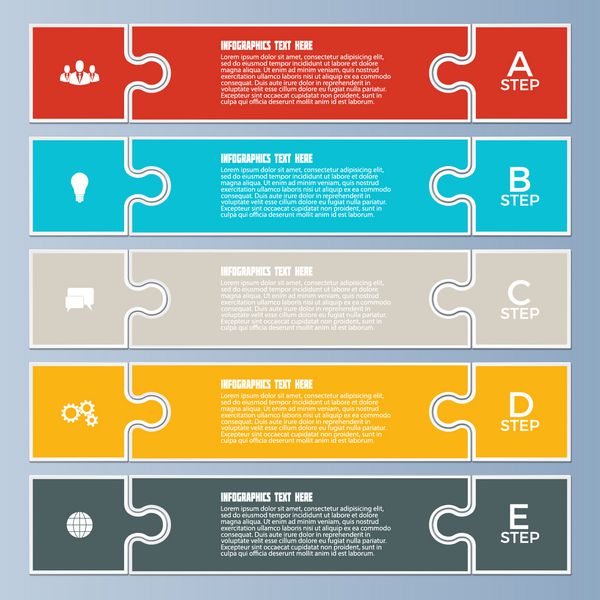 عناصر برداری برای infographics قالب ها با عناصر و شخصیت ها برای ارائه کسب و کار و بازاریابی EPS 10